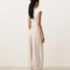 Gestreifte Bloomer-Hose aus 100 % Leinen Gestreifte Bloomer-Hose aus 100 % Leinen