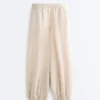 Gestreifte Bloomer-Hose aus 100 % Leinen Gestreifte Bloomer-Hose aus 100 % Leinen