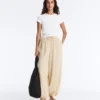 Gestreifte Bloomer-Hose aus Modal-Mischgewebe