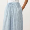 Gestreifte Bloomer-Hose aus Modal-Mischgewebe