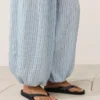 Gestreifte Bloomer-Hose aus Modal-Mischgewebe