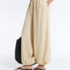 Gestreifte Bloomer-Hose aus Modal-Mischgewebe