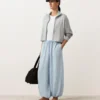 Gestreifte Bloomer-Hose aus Modal-Mischgewebe