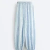 Gestreifte Bloomer-Hose aus Modal-Mischgewebe