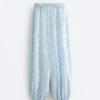 Gestreifte Bloomer-Hose aus Modal-Mischgewebe