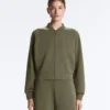 Gestreifte Bomberjacke aus Soft Touch-Modal Gestreifte Bomberjacke aus Soft Touch-Modal