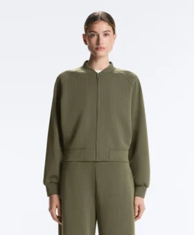 Gestreifte Bomberjacke aus Soft Touch-Modal
