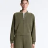Gestreifte Bomberjacke aus Soft Touch-Modal Gestreifte Bomberjacke aus Soft Touch-Modal