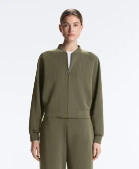 Gestreifte Bomberjacke aus Soft Touch-Modal