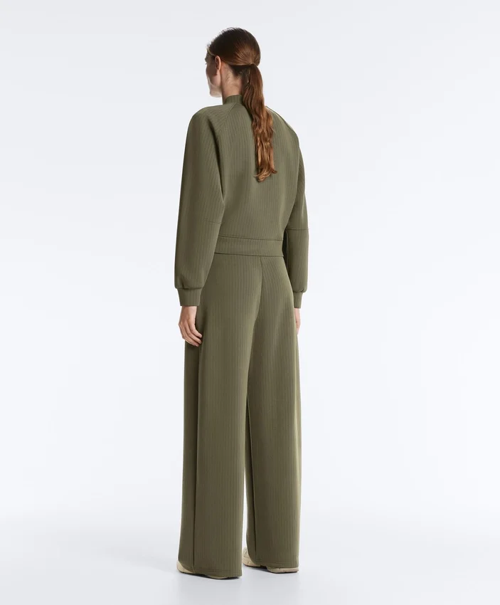 Gestreifte Bomberjacke aus Soft Touch-Modal Gestreifte Bomberjacke aus Soft Touch-Modal