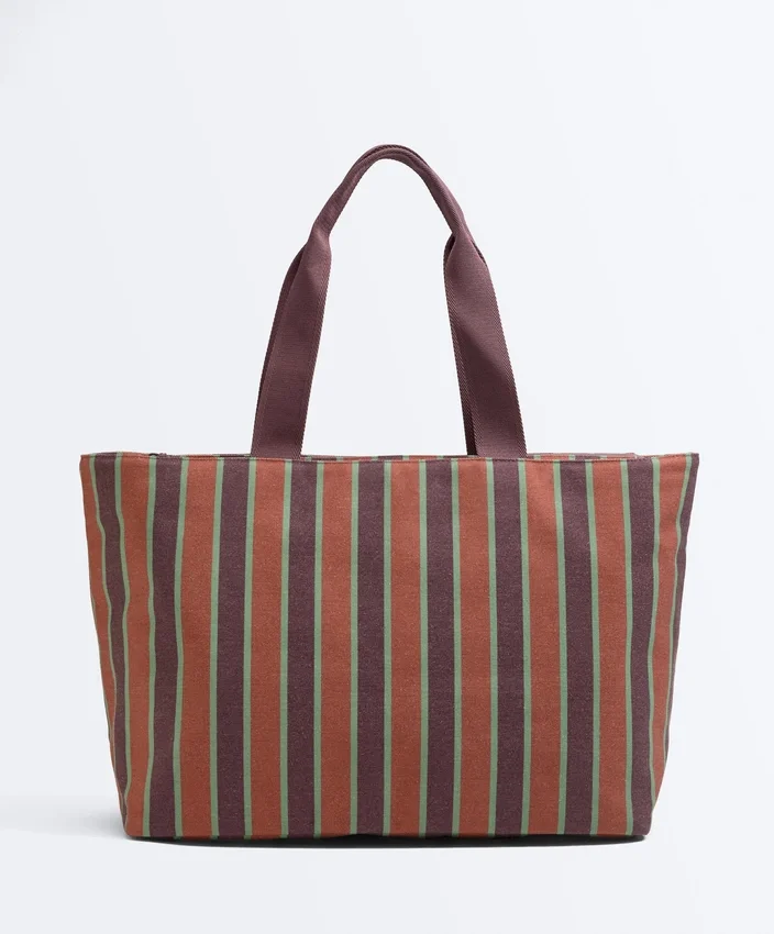 Gestreifte Canvas-Tasche Gestreifte Canvas-Tasche