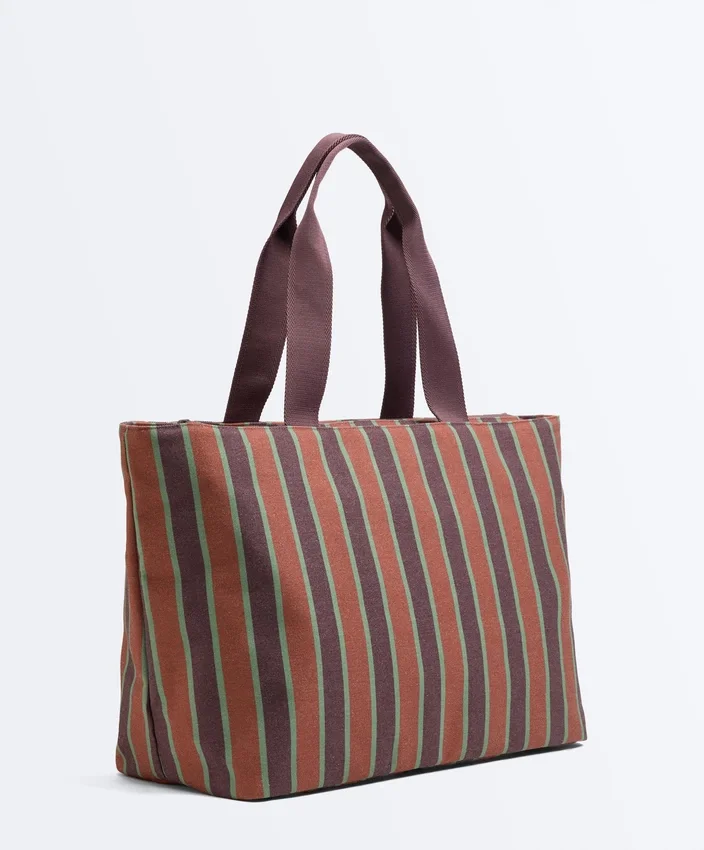 Gestreifte Canvas-Tasche Gestreifte Canvas-Tasche