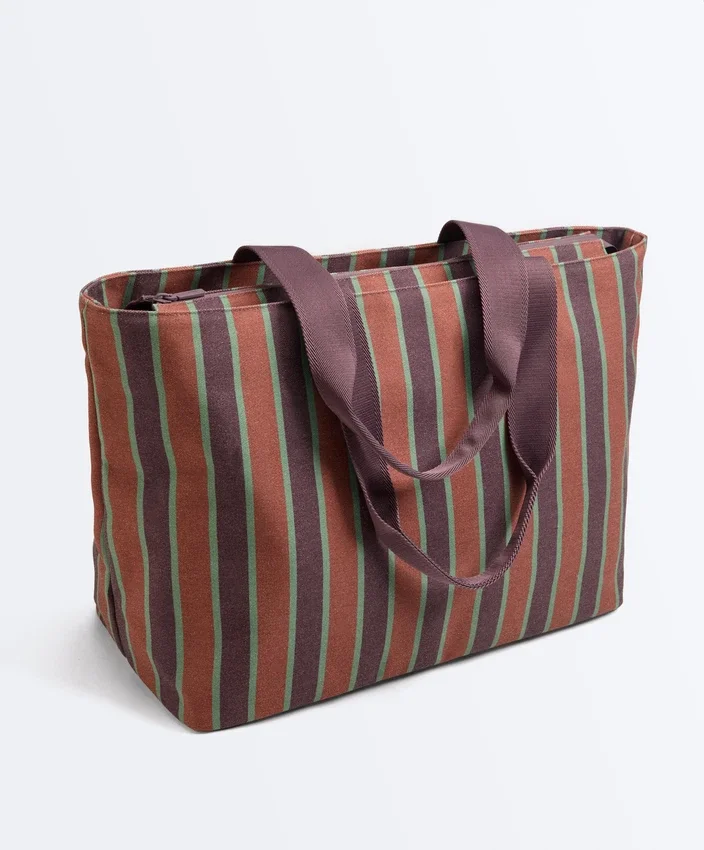 Gestreifte Canvas-Tasche Gestreifte Canvas-Tasche