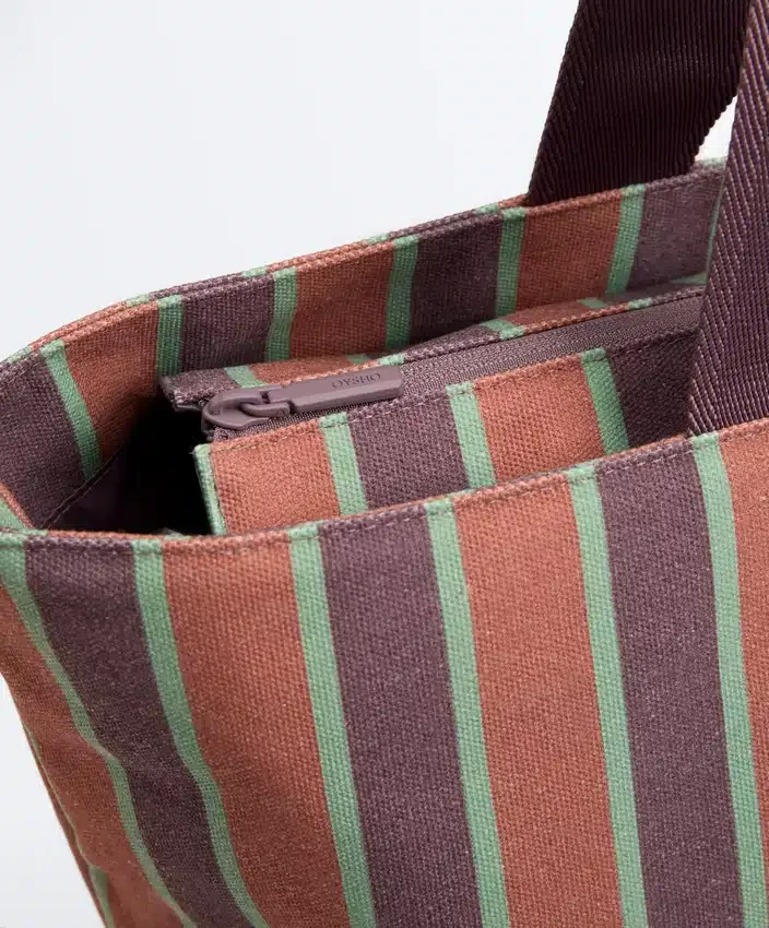 Gestreifte Canvas-Tasche Gestreifte Canvas-Tasche