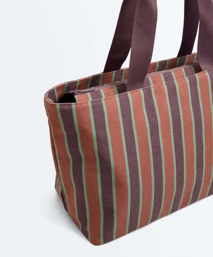 Gestreifte Canvas-Tasche Gestreifte Canvas-Tasche