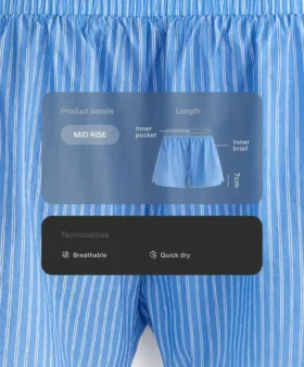 Gestreifte Funktionsshorts
