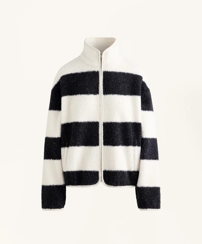 Gestreifte Lammfelljacke Gestreifte Lammfelljacke
