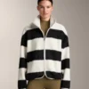 Gestreifte Lammfelljacke Gestreifte Lammfelljacke