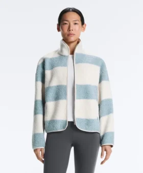 Gestreifte Lammfelljacke