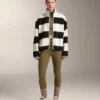 Gestreifte Lammfelljacke Gestreifte Lammfelljacke