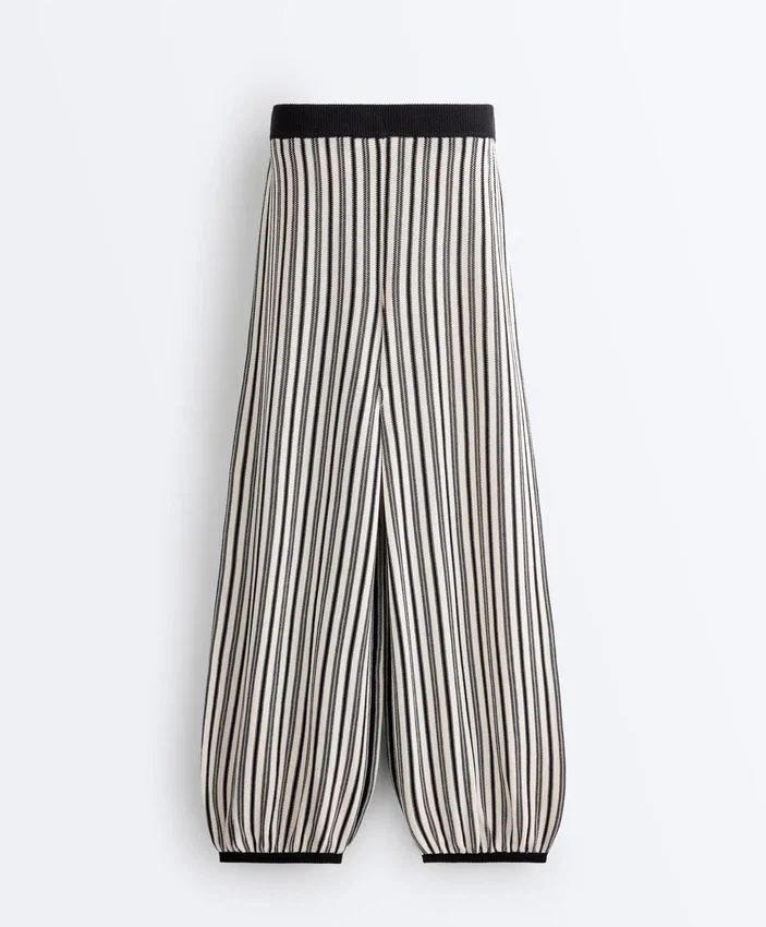 Gestreifte Strick-Bloomer-Hose Gestreifte Strick-Bloomer-Hose