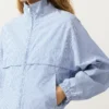 Gestreifte Trainingsjacke aus Baumwollmischung