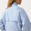 Gestreifte Trainingsjacke aus Baumwollmischung
