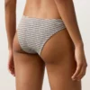 Gestreifter Bikini-Slip mit mittlerer Bedeckung und U-Ausschnitt Gestreifter Bikini-Slip mit mittlerer Bedeckung und U-Ausschnitt