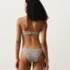 Gestreifter Bikini-Slip mit mittlerer Bedeckung und U-Ausschnitt Gestreifter Bikini-Slip mit mittlerer Bedeckung und U-Ausschnitt