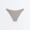 Gestreifter Bikini-Slip mit mittlerer Bedeckung und U-Ausschnitt Gestreifter Bikini-Slip mit mittlerer Bedeckung und U-Ausschnitt