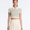 Gestreiftes, nahtloses Kurzarm-Poloshirt für Shorts Gestreiftes, nahtloses Kurzarm-Poloshirt für Shorts