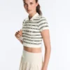 Gestreiftes, nahtloses Kurzarm-Poloshirt für Shorts Gestreiftes, nahtloses Kurzarm-Poloshirt für Shorts