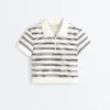 Gestreiftes, nahtloses Kurzarm-Poloshirt für Shorts Gestreiftes, nahtloses Kurzarm-Poloshirt für Shorts