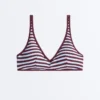 Gestreiftes, strukturiertes Neckholder-Oberteil für Bikinis Gestreiftes, strukturiertes Neckholder-Oberteil für Bikinis