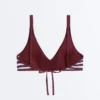Gestreiftes, strukturiertes Neckholder-Oberteil für Bikinis Gestreiftes, strukturiertes Neckholder-Oberteil für Bikinis