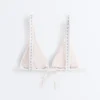 Gestreiftes, strukturiertes Triangel-Bikinioberteil mit Neckholder Gestreiftes, strukturiertes Triangel-Bikinioberteil mit Neckholder