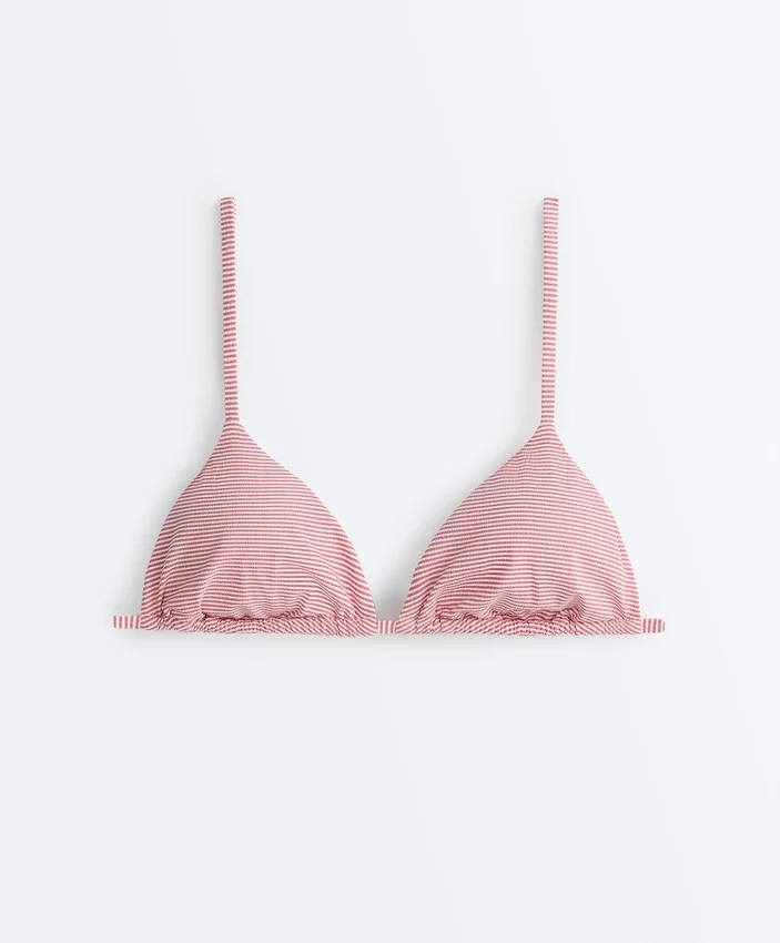 Gestreiftes Triangel-Oberteil für Bikinis Gestreiftes Triangel-Oberteil für Bikinis