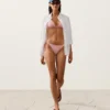 Gestreifter Bikini-Slip mit mittlerer Bedeckung und Bindebändern Gestreifter Bikini-Slip mit mittlerer Bedeckung und Bindebändern