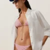 Gestreifter Bikini-Slip mit mittlerer Bedeckung und Bindebändern Gestreifter Bikini-Slip mit mittlerer Bedeckung und Bindebändern