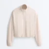 Gestreite Jacke mit ausgestellter Säume Gestreite Jacke mit ausgestellter Säume
