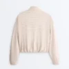Gestreite Jacke mit ausgestellter Säume Gestreite Jacke mit ausgestellter Säume