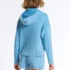Gewaschene Kapuzenjacke aus Zopfstrick
