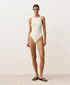 Halter-Badeanzug aus Häkelstoff mit Bubble-Struktur