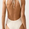 Halter-Badeanzug aus Häkelstoff mit Bubble-Struktur