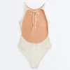 Halter-Badeanzug aus Häkelstoff mit Bubble-Struktur