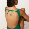 Halter-Badeanzug aus Piqué Halter-Badeanzug aus Piqué