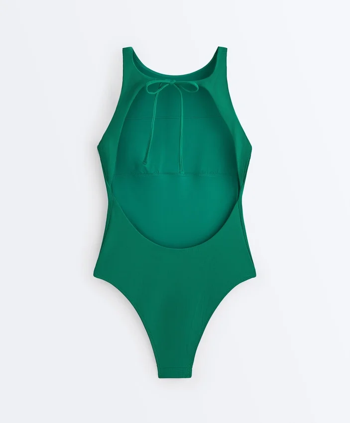 Halter-Badeanzug aus Piqué Halter-Badeanzug aus Piqué