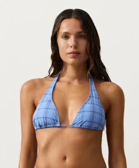 Halterneck-Bikini mit Gingham-Muster