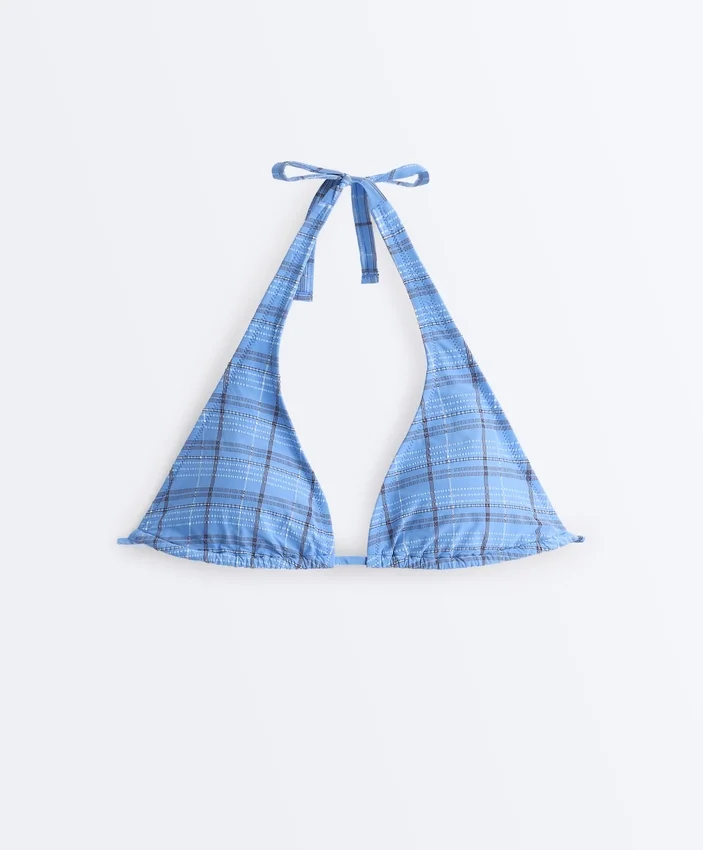 Halterneck-Bikini mit Gingham-Muster Halterneck-Bikini mit Gingham-Muster