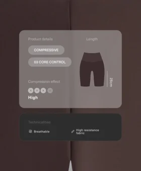 Hoch geschnittene Compressive Core Control Leggings mit 25 cm Bundweite